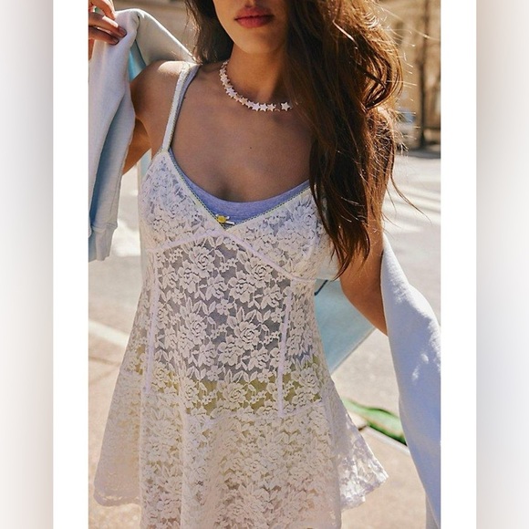 Free people intimately sun-sational lace mini slip dress - Picture 2 of 13